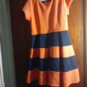 Sequin Hearts Orange and Black Kids Dress